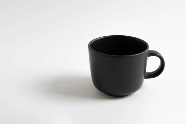 Czarny Kolor Kubek Kawy Białym Tle — Zdjęcie stockowe