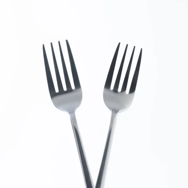 Two Fork White Background — Stock Photo, Image