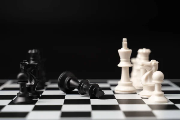 Schach Auf Einem Schachbrett Spielen — Stockfoto