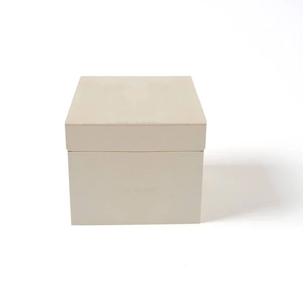 Otevřený Dřevěný Box Bílém Pozadí — Stock fotografie