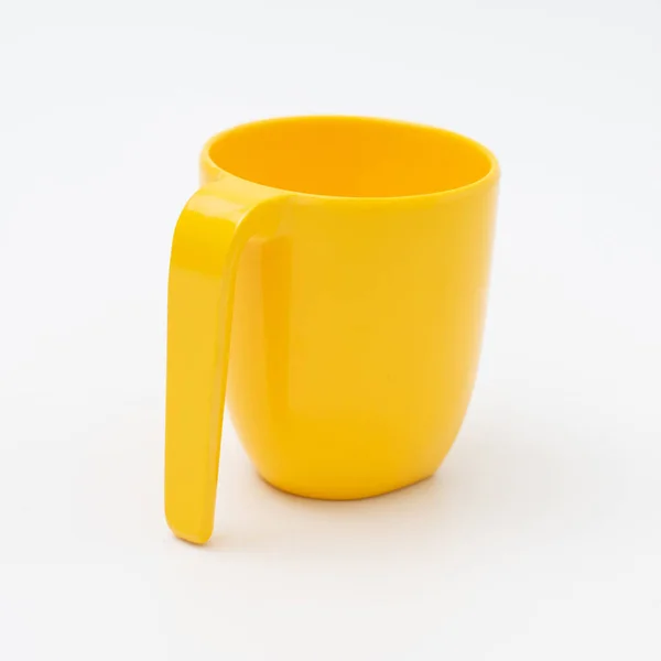 Yellow Mug Empty White Background — Stock Photo, Image