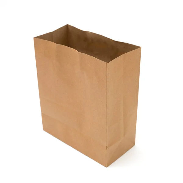 白い背景のリサイクル紙のショッピングバッグ — ストック写真