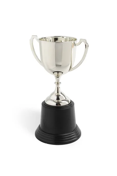 Кубок Серебряного Цвета Белом Фоне — стоковое фото