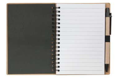 Açık not defteri ve kalem
