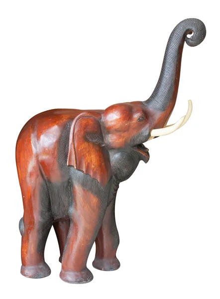 Trä elefant statyett från thailand — Stockfoto