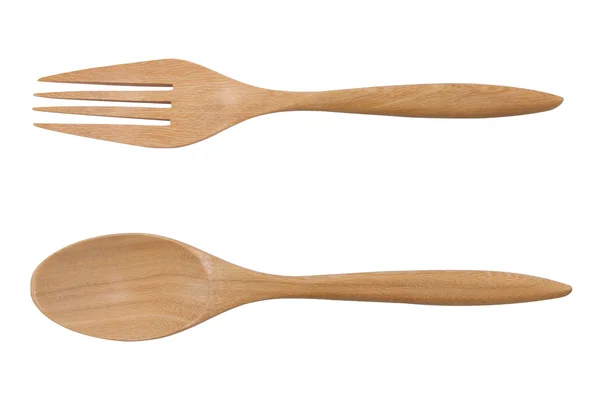 Wooden fork and spoon — Stock Photo, Image