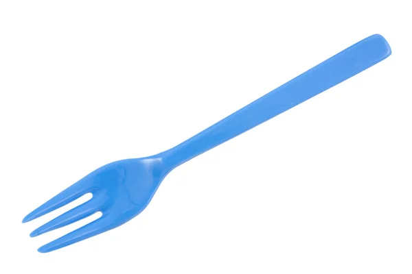 Fourchettes en plastique bleu isolé sur fond blanc — Photo