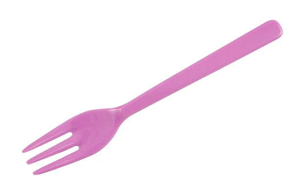 Pink plastic forks isolated on white background — Stock Photo, Image