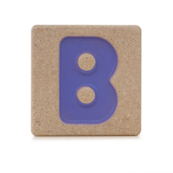 Wooden toy alphabet B — Stock Photo, Image