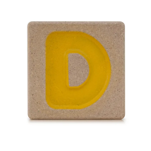 Wooden toy alphabet D — Stock Photo, Image