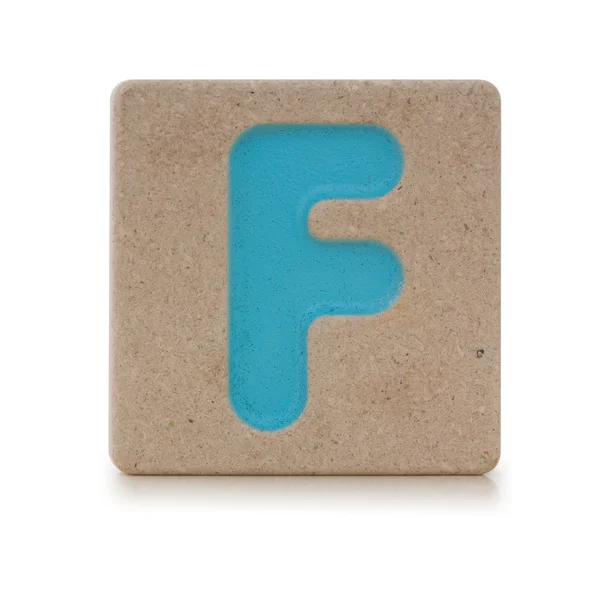 Dřevěná hračka abeceda f — Stock fotografie
