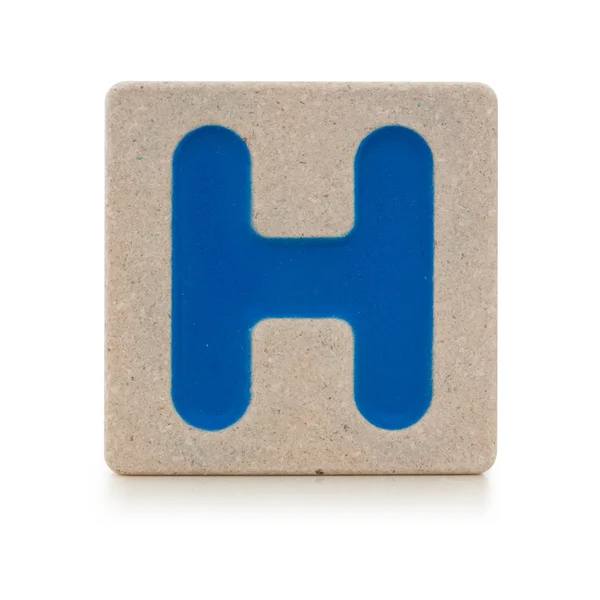 Wooden toy alphabet H — Stock Photo, Image