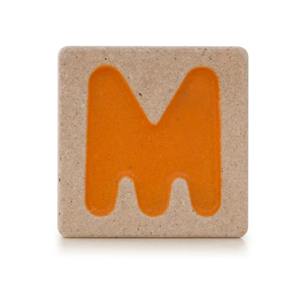 Dřevěná hračka abeceda m — Stock fotografie