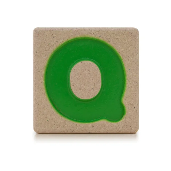 Alfabeto de juguete de madera Q — Foto de Stock