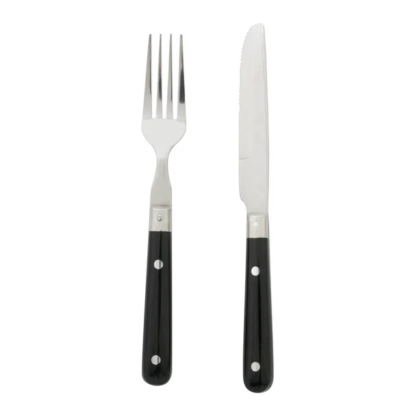 白い背景に隔離されたナイフとフォーク — ストック写真