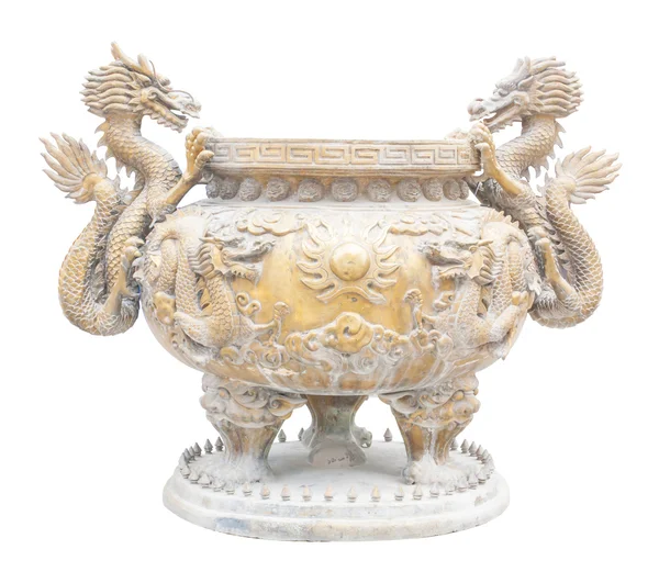 stock image Dragon big golden incense burner