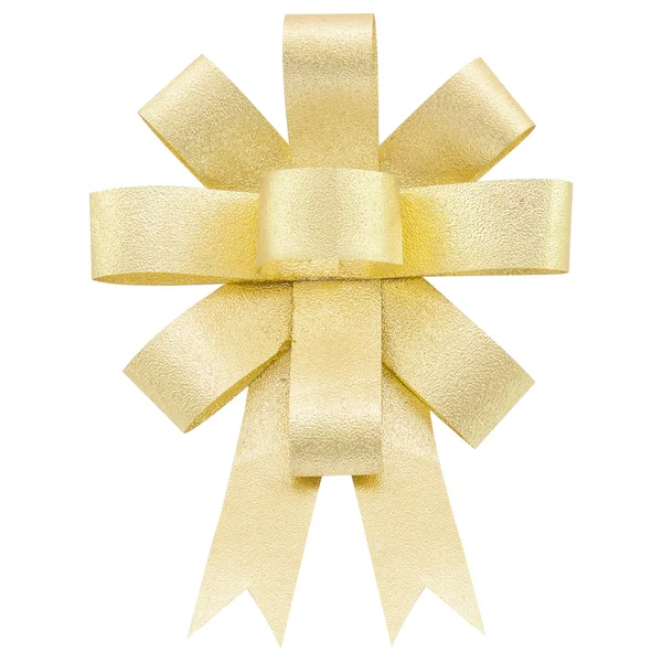 Gold bow glittering on white background — Stock Photo, Image