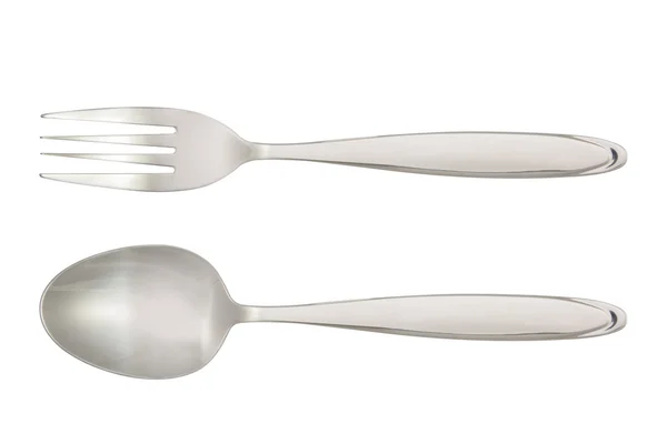 Fork and Spoon isolated on white background — Stock Photo, Image