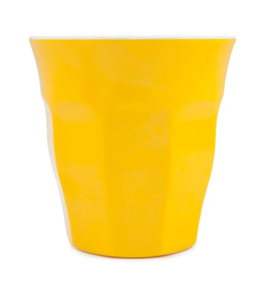 Sárga műanyag pohár — Stock Fotó
