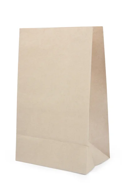 Brown paper bag isolated over white background — Stock Photo, Image