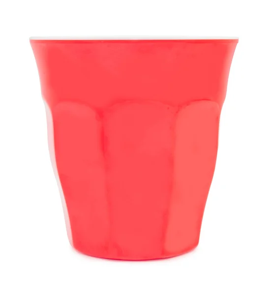 Piros műanyag pohár — Stock Fotó