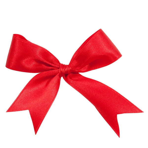 Red satin gift bow ribbon — Stock Photo, Image