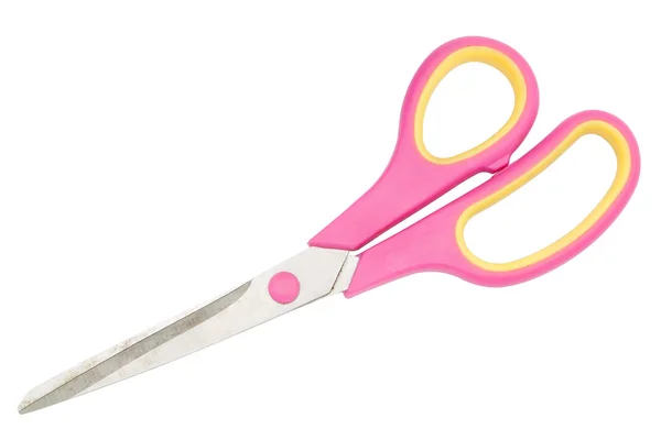 孤立的白色背景上的粉色剪刀 — 图库照片