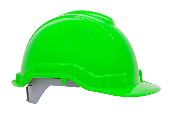 Grüner Schutzhelm auf weißem Hintergrund — Stockfoto