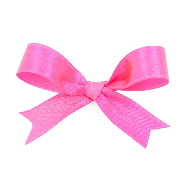 Pink satin gift bow ribbon — Stock Photo, Image