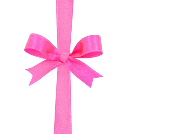 Pink satin gift bow ribbon — Stock Photo, Image