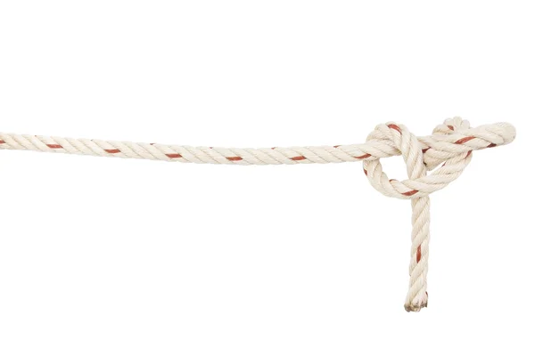 Nodo di corda isolato su sfondo bianco — Foto Stock