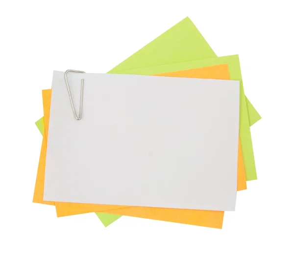 Multi color note with paper clip — Stock Photo, Image