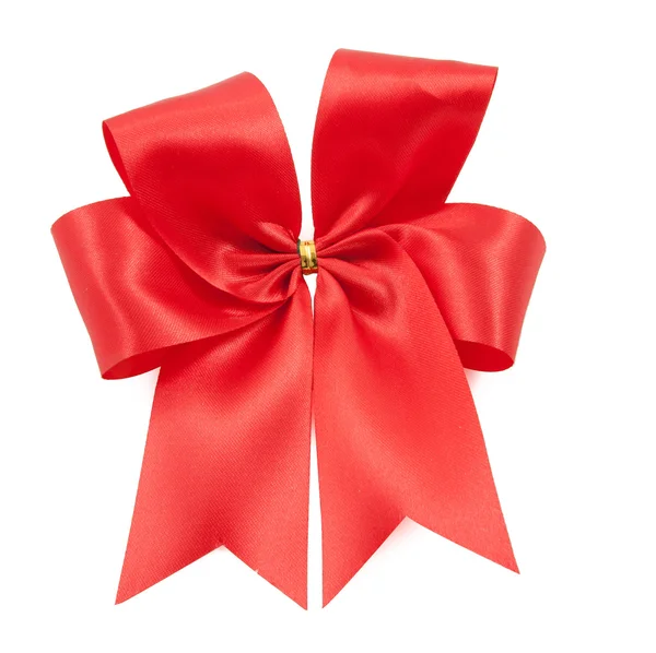 Beautiful red bow from satin ribbon — Stock Photo, Image