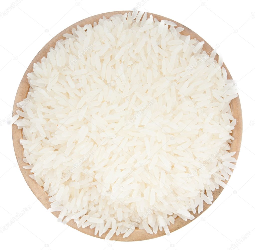 rice on cup isolated