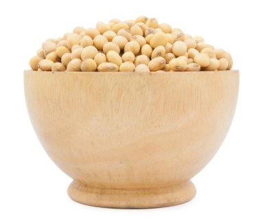 Ahşap Kupası izole kurutulmuş soya