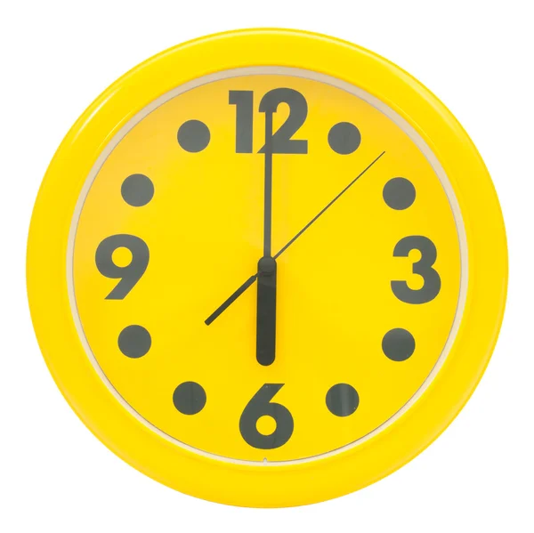 Yellow wall clock — Stock Photo, Image