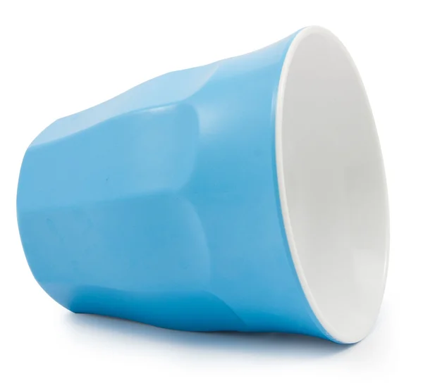 Kék műanyag pohár lezuhan — Stock Fotó