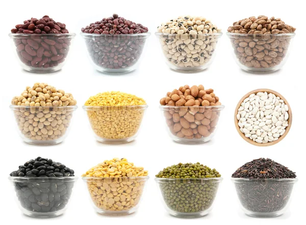 Collection of legumes in the cup isolated — Stock Photo, Image