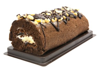 rulo pasta üzerinde beyaz izole