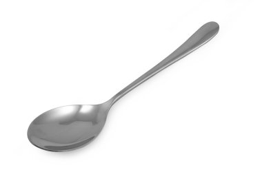 Paslanmaz Çelik parlak metal mutfak kaşık izole