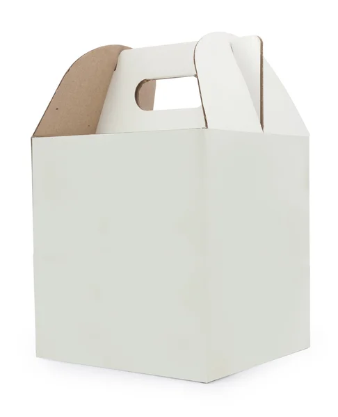 Beyaz karton lokanta kutu ambalaj — Stok fotoğraf
