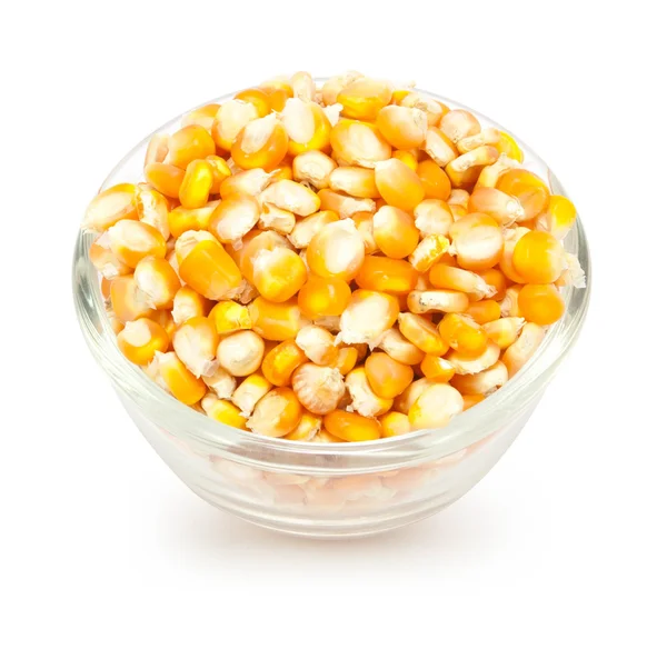 Semillas de maíz en taza aislada — Foto de Stock