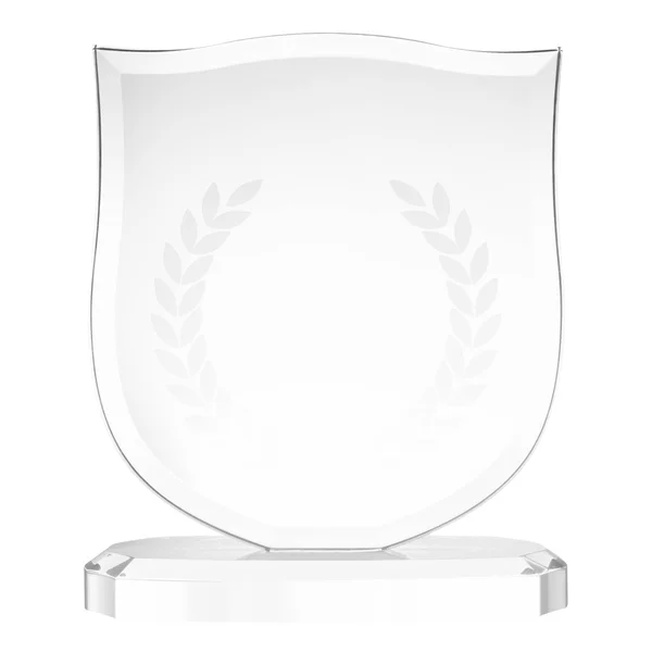 Скляний трофей, ізольований на білому фоні, містить відмінний відсічний контур — стокове фото