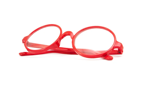 Red fashion glasses isolated on white — Stock Photo, Image