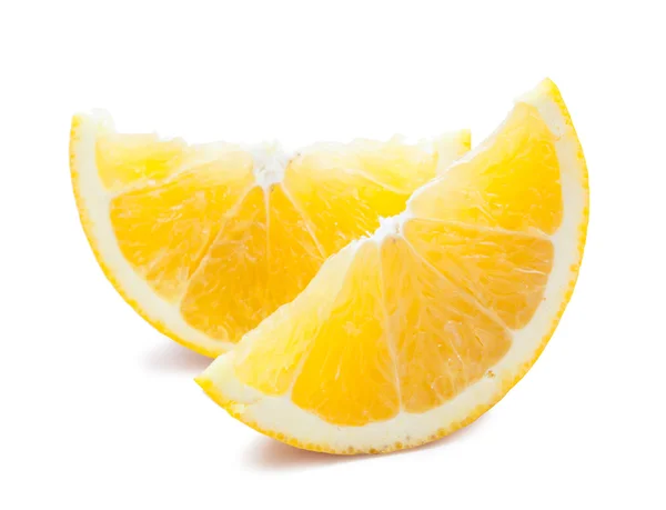 Two slices of orange isolated — Stock Photo, Image