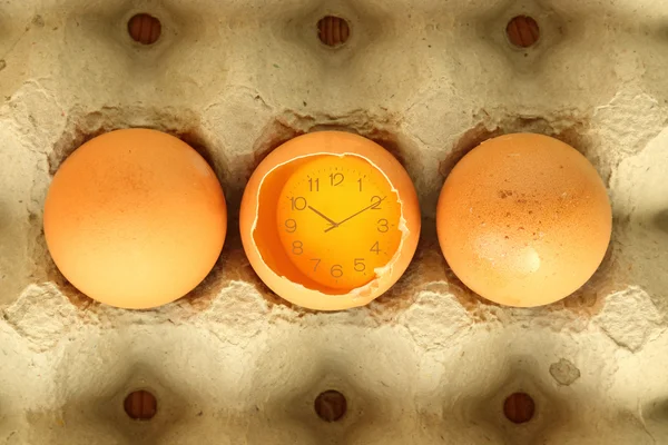 鸡蛋食物时间. — 图库照片
