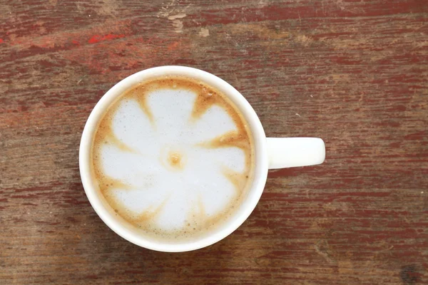 Latte quente, xícara de café — Fotografia de Stock