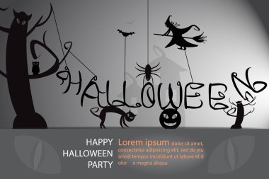 Şeytanın gözleri, Cadılar Bayramı siyah gölge siluet kümesi