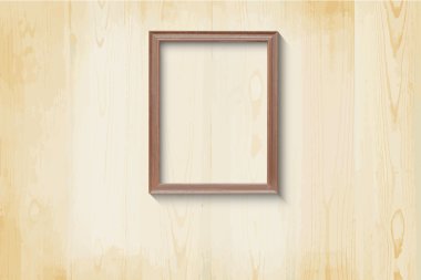 Basit resim çerçevesi tahta arka plan üzerinde