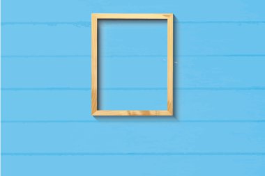 Basit resim çerçevesi üzerinde açık mavi ahşap renkli.